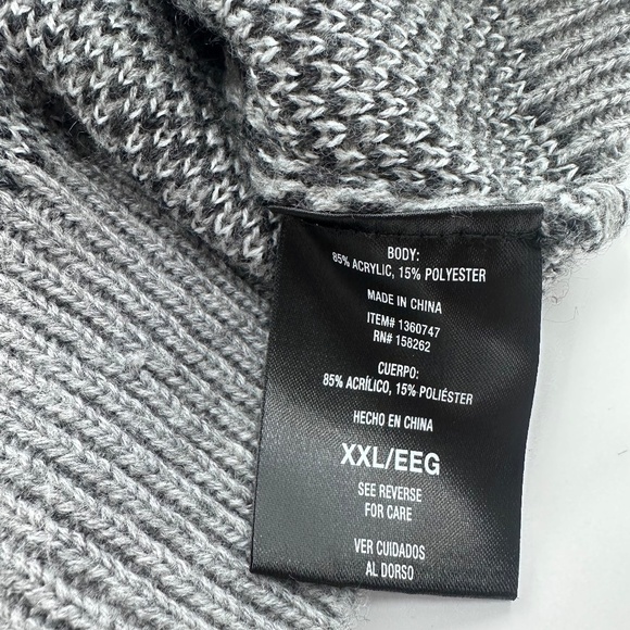 Kendall Kylie Sweater Women XXL Gray Animal Print Knit Pullover Preppy 90s Cozy - Picture 4 of 7